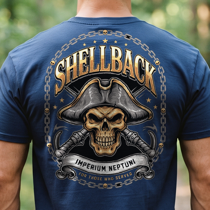 "Shellback - Imperium Neptuni" T-Shirt – Navy Tradition Skull Anchor Gift for Veterans Day