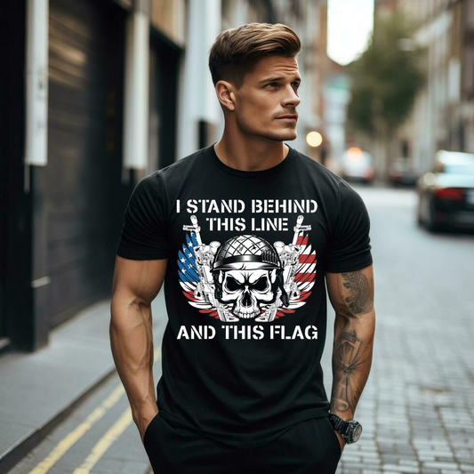 Patriotic American T-Shirt for Men - "Support the Country You Live In" Quote. A Great Gift for a Veteran Dad or Grandpa