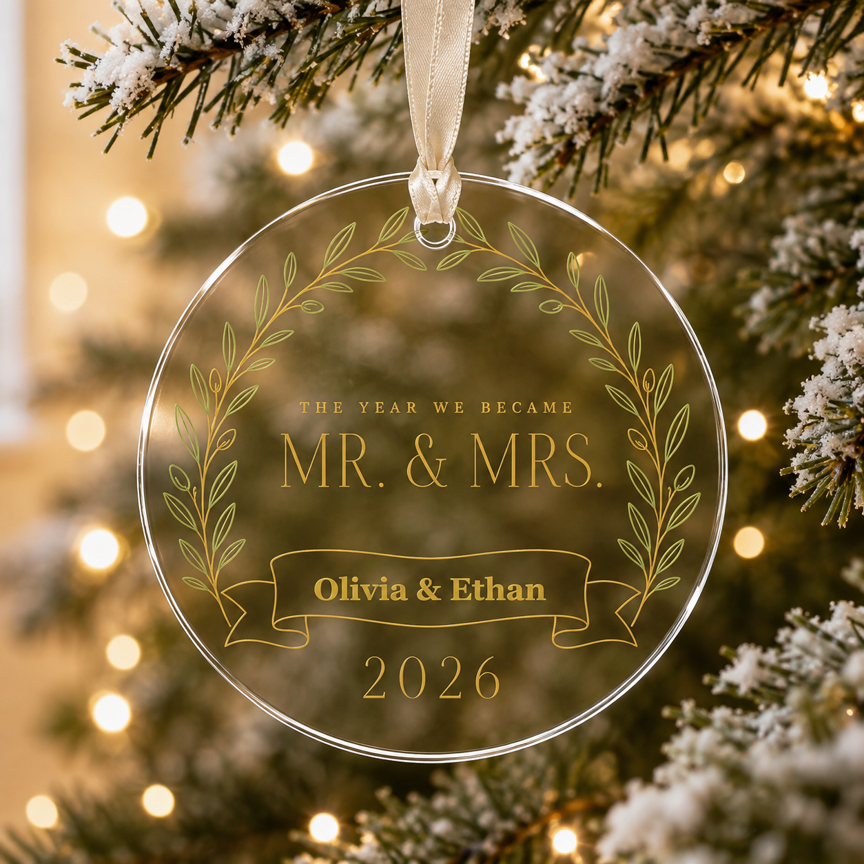 botanical arch glass ornament mockup