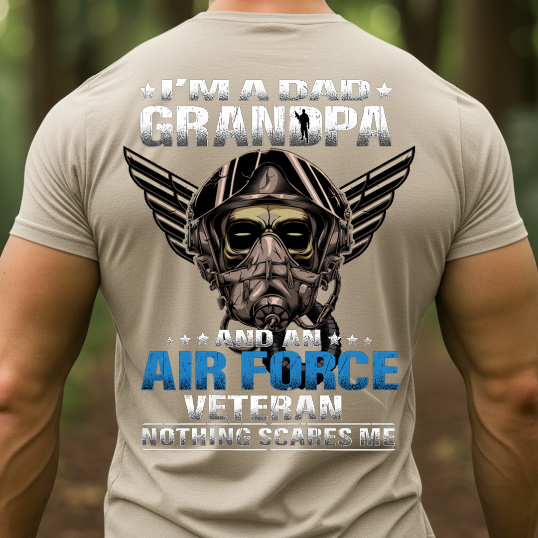 Grandpa Air Force Veteran Shirt – Military Skull Helmet, Gift for Veterans Day