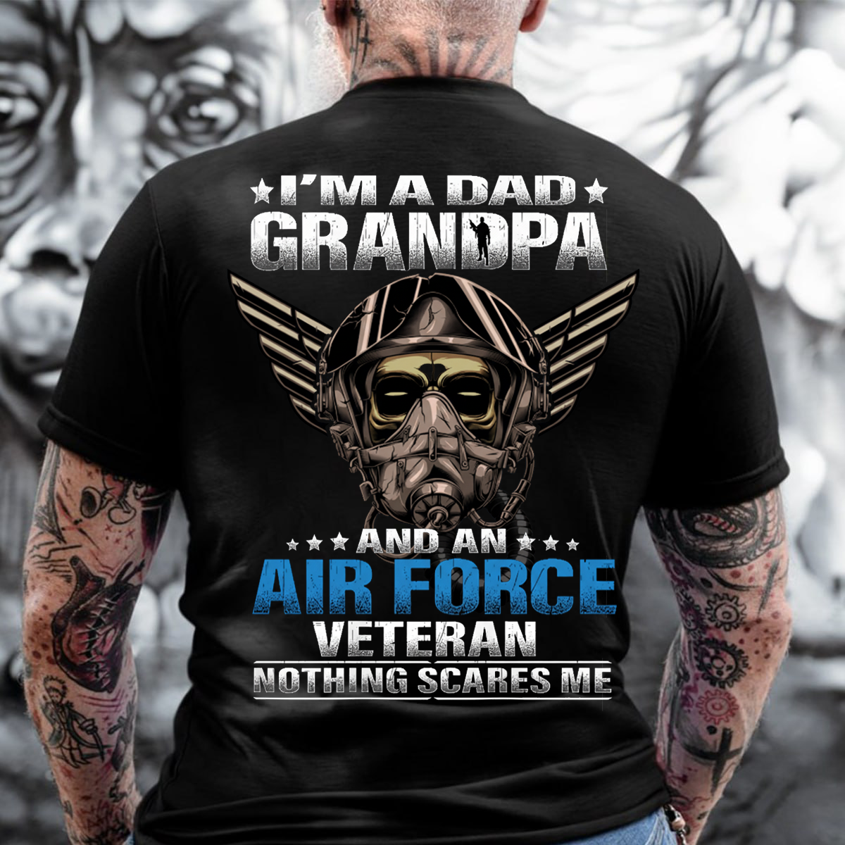 Grandpa Air Force Veteran Shirt – Military Skull Helmet, Gift for Veterans Day
