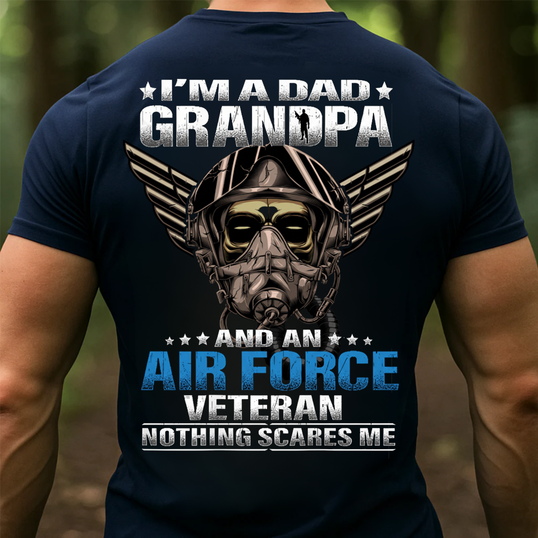 Grandpa Air Force Veteran Shirt – Military Skull Helmet, Gift for Veterans Day