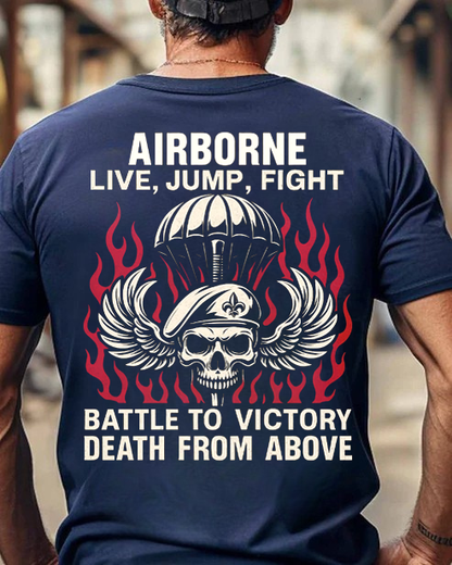 Airborne Paratrooper Skull T-Shirt, Veterans Unisex Tee, Patriotic Gift Idea