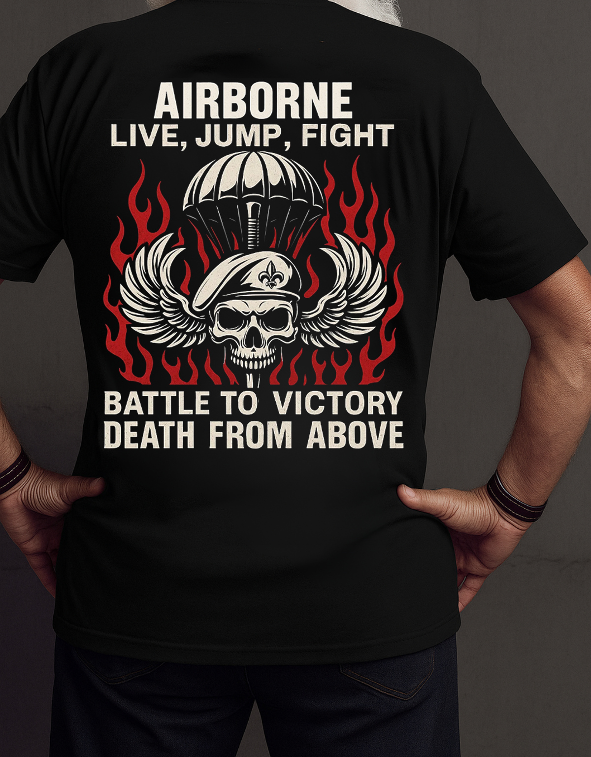 Airborne Paratrooper Skull T-Shirt, Veterans Unisex Tee, Patriotic Gift Idea