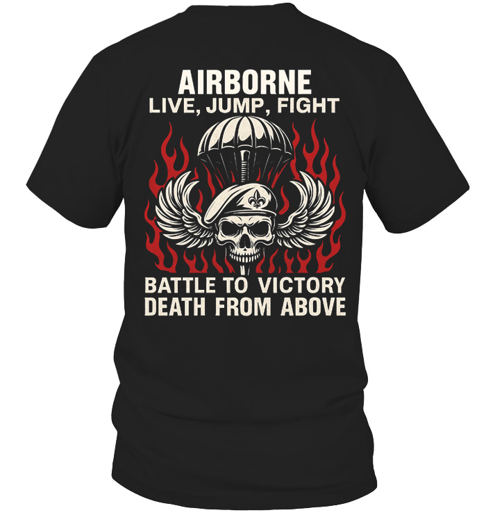 Airborne Paratrooper Skull T-Shirt, Veterans Unisex Tee, Patriotic Gift Idea