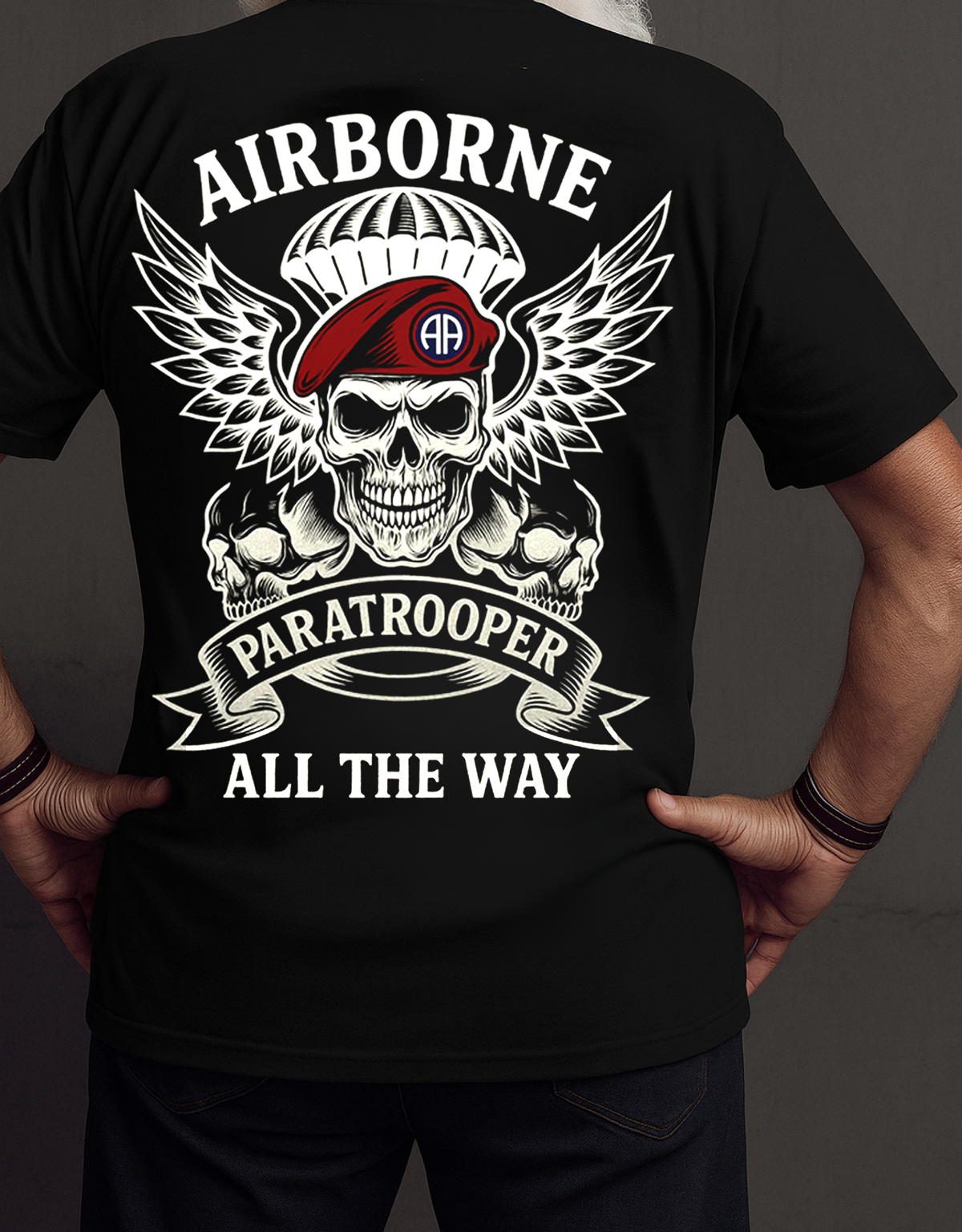 Airborne Paratrooper All The Way Shirt, Military Patriotic Design, Gift for every Paratroopers Veterans Day
