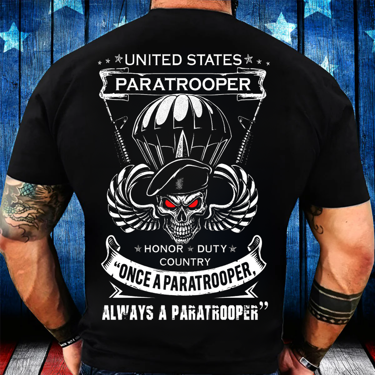 "Once a Paratrooper, Always a Paratrooper" The Paratrooper's Creed, Military Patriotic Design, Gift Idea for Veterans Day