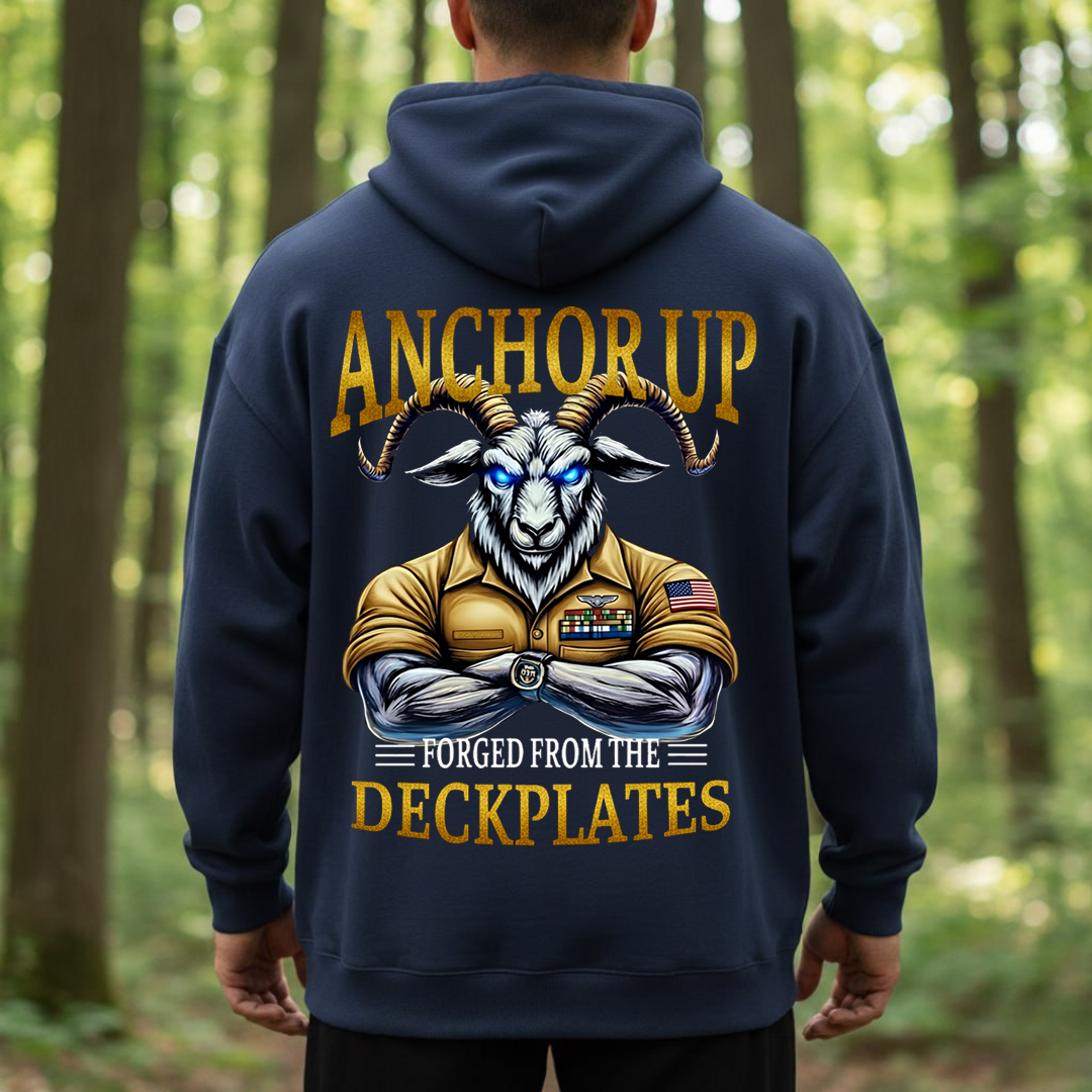 Anchor Up Navy Goat– Forged from the Deckplates T-Shirt, SweatShirt, Hoodie, Gift for Veterans Day