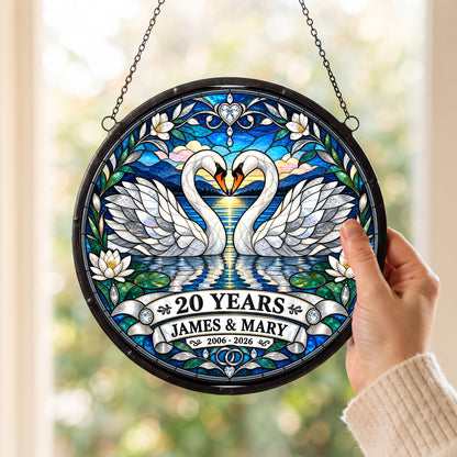 20th Anniversary Suncatcher - Personalized Gift for Couples
