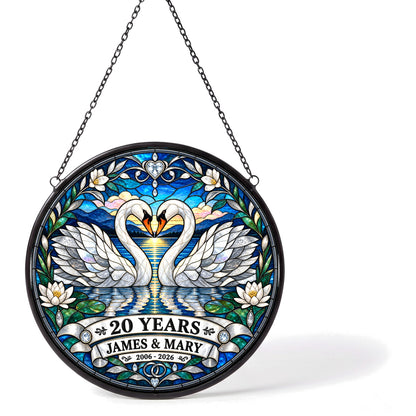 20th Anniversary Suncatcher - Personalized Gift for Couples