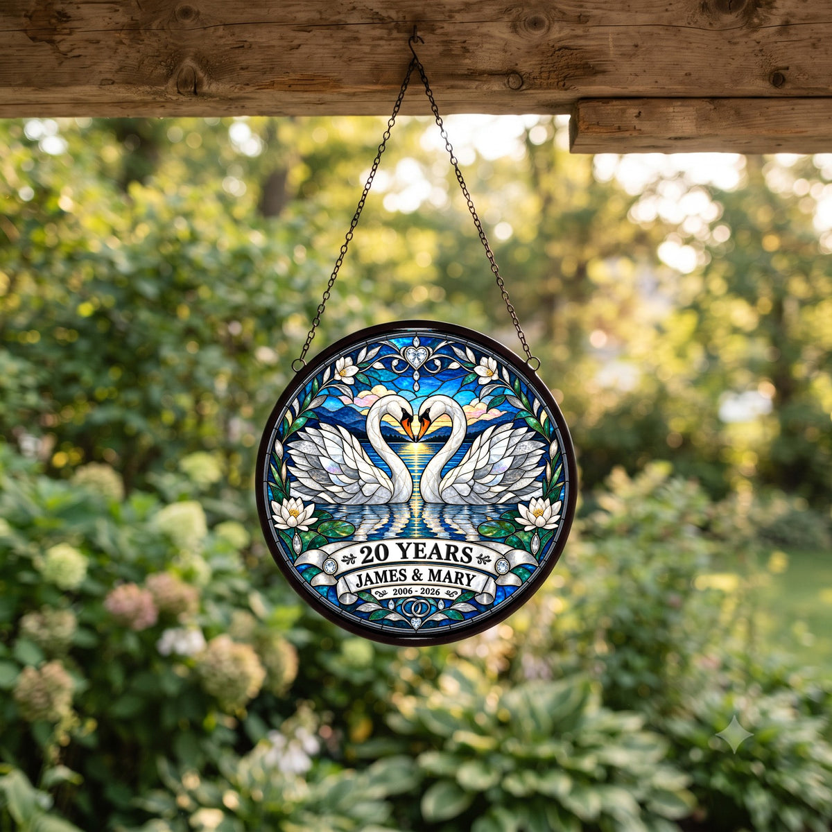 20th Anniversary Suncatcher - Personalized Gift for Couples