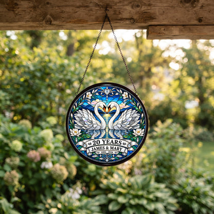 20th Anniversary Suncatcher - Personalized Gift for Couples