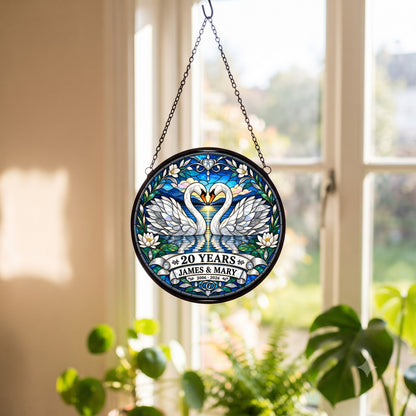 20th Anniversary Suncatcher - Personalized Gift for Couples