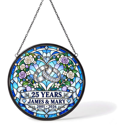 25th Anniversary Suncatcher - Personalized Gift for Couples