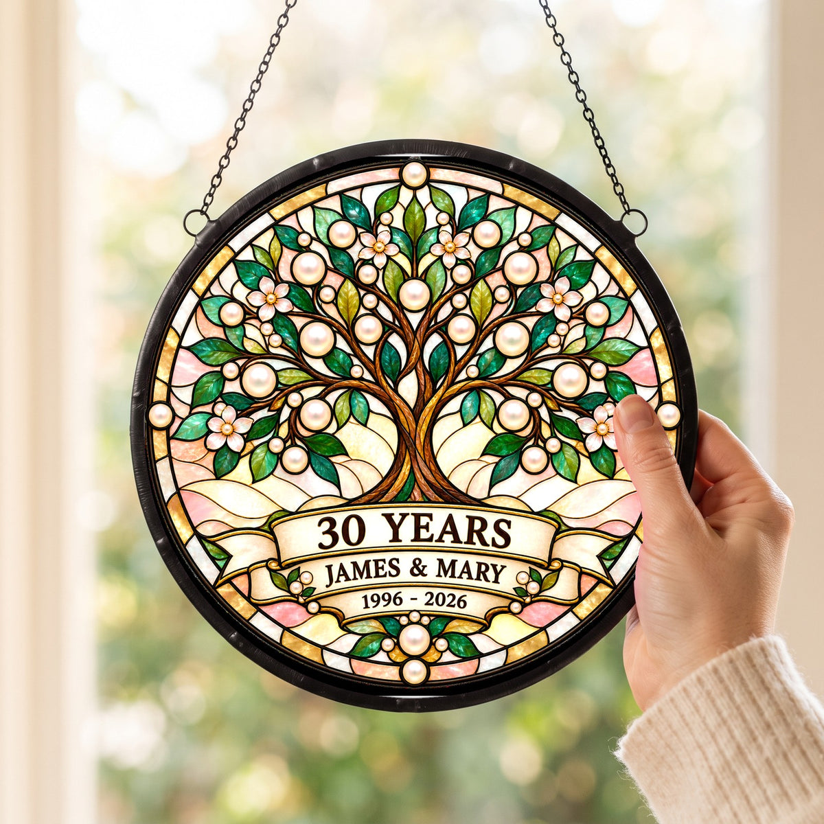 30th Anniversary Suncatcher - Personalized Gift for Couples