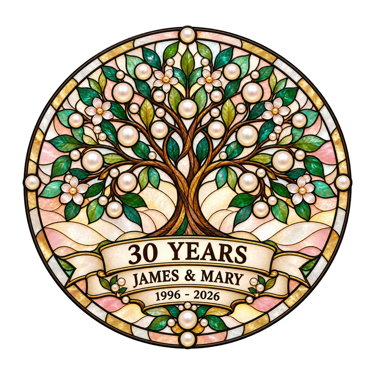 30th Anniversary Suncatcher - Personalized Gift for Couples