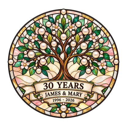 30th Anniversary Suncatcher - Personalized Gift for Couples