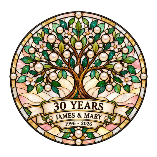 30th Anniversary Suncatcher - Personalized Gift for Couples