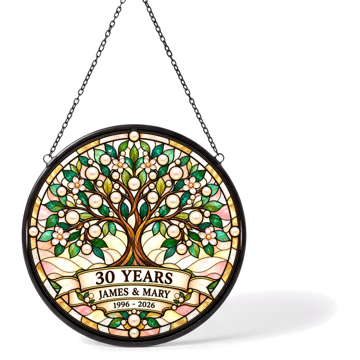 30th Anniversary Suncatcher - Personalized Gift for Couples