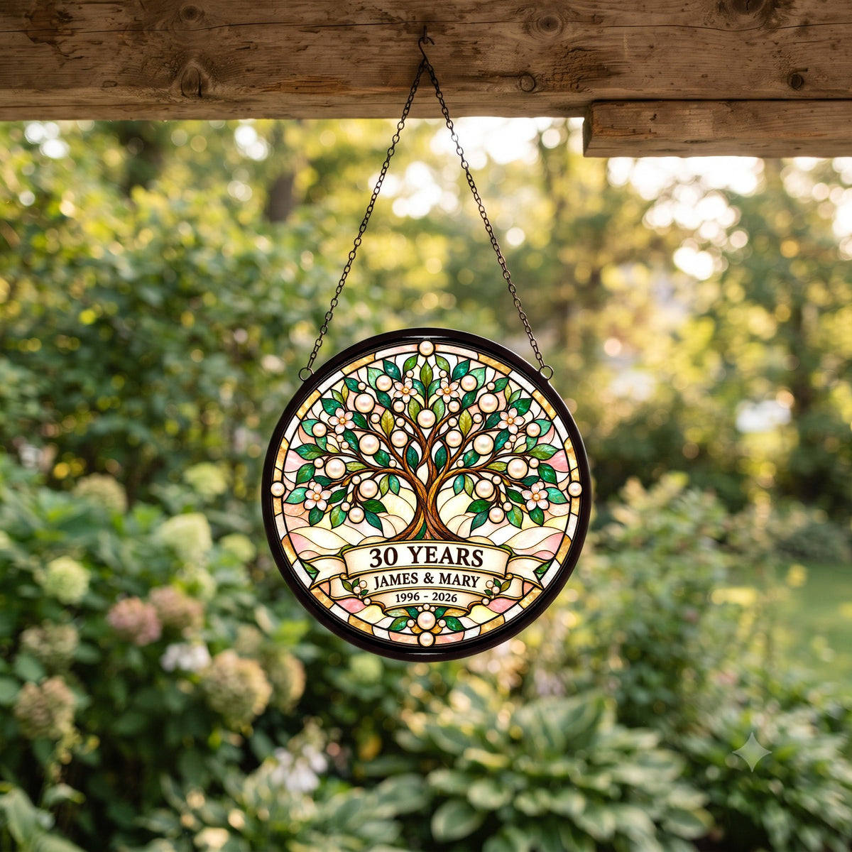 30th Anniversary Suncatcher - Personalized Gift for Couples