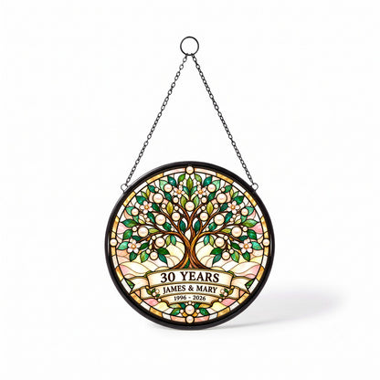 30th Anniversary Suncatcher - Personalized Gift for Couples