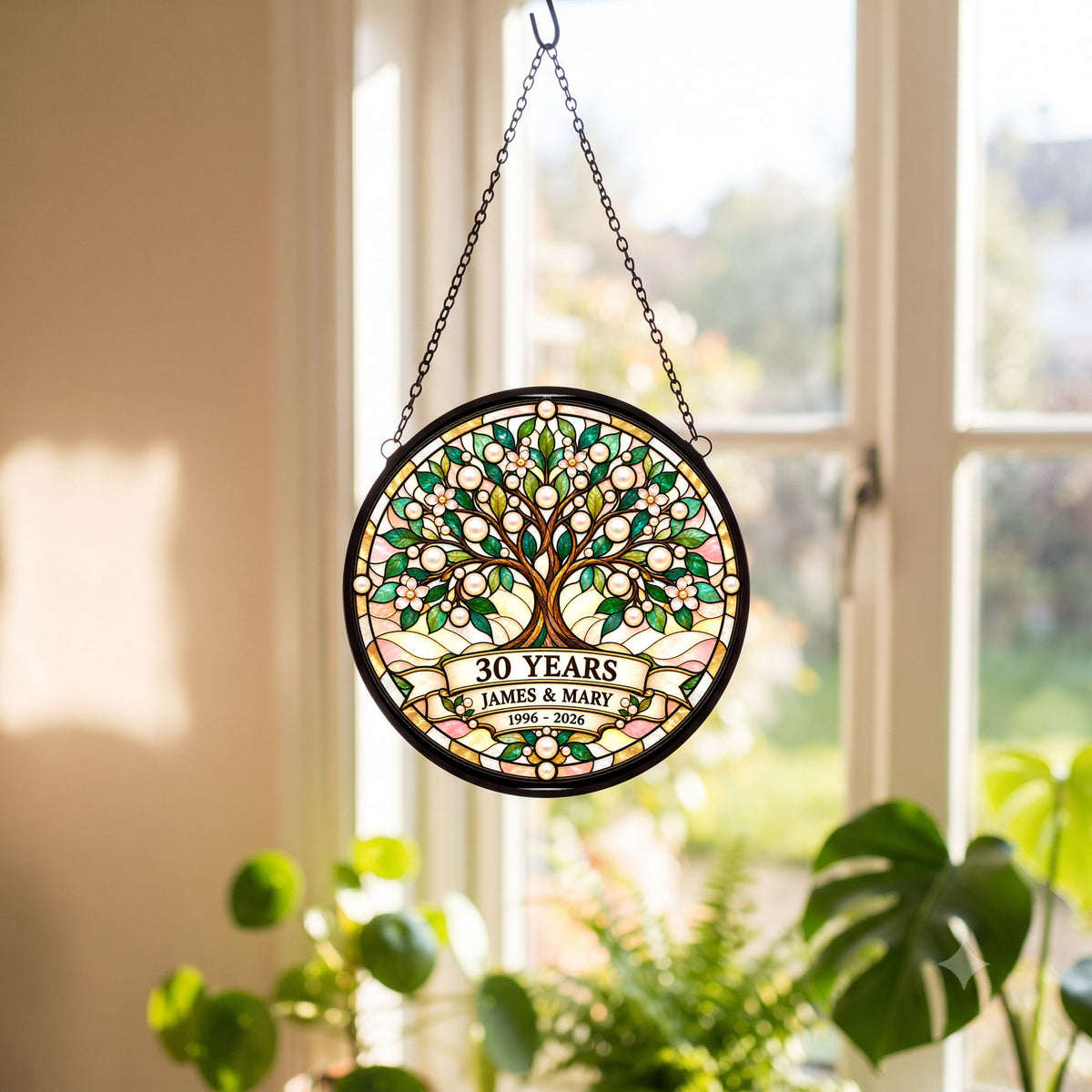 30th Anniversary Suncatcher - Personalized Gift for Couples