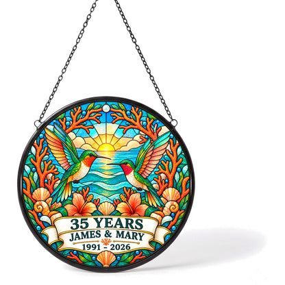 35th Anniversary Suncatcher - Personalized Gift for Couples