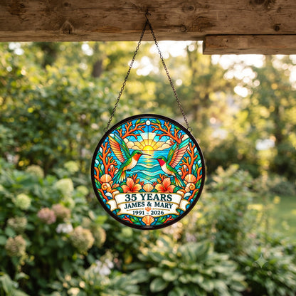 35th Anniversary Suncatcher - Personalized Gift for Couples