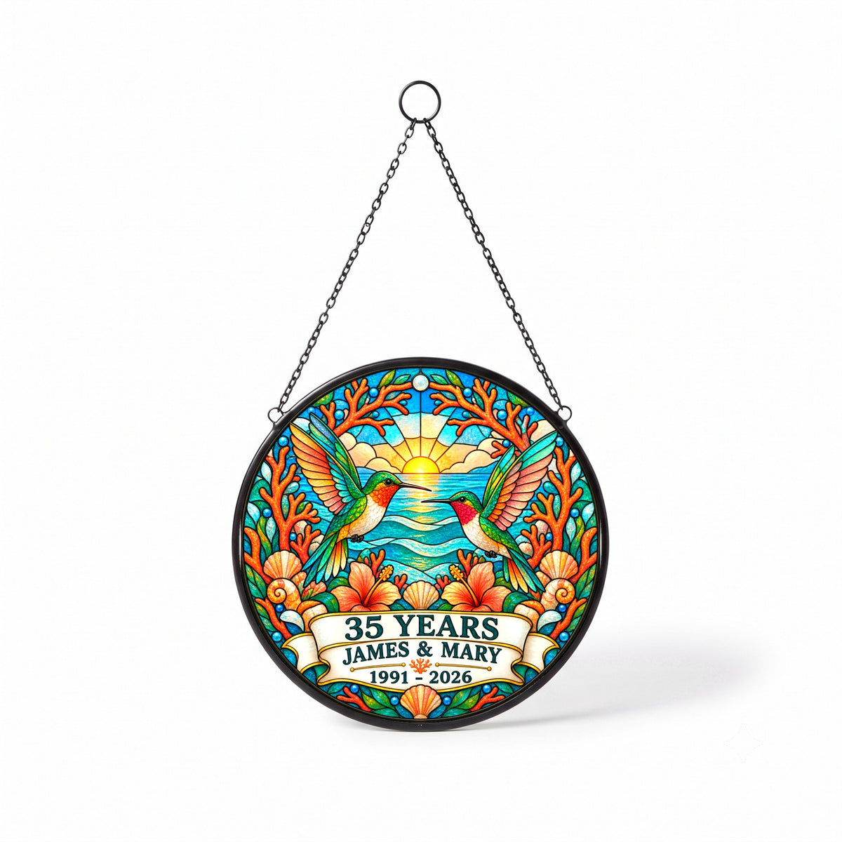 35th Anniversary Suncatcher - Personalized Gift for Couples