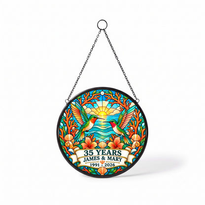 35th Anniversary Suncatcher - Personalized Gift for Couples