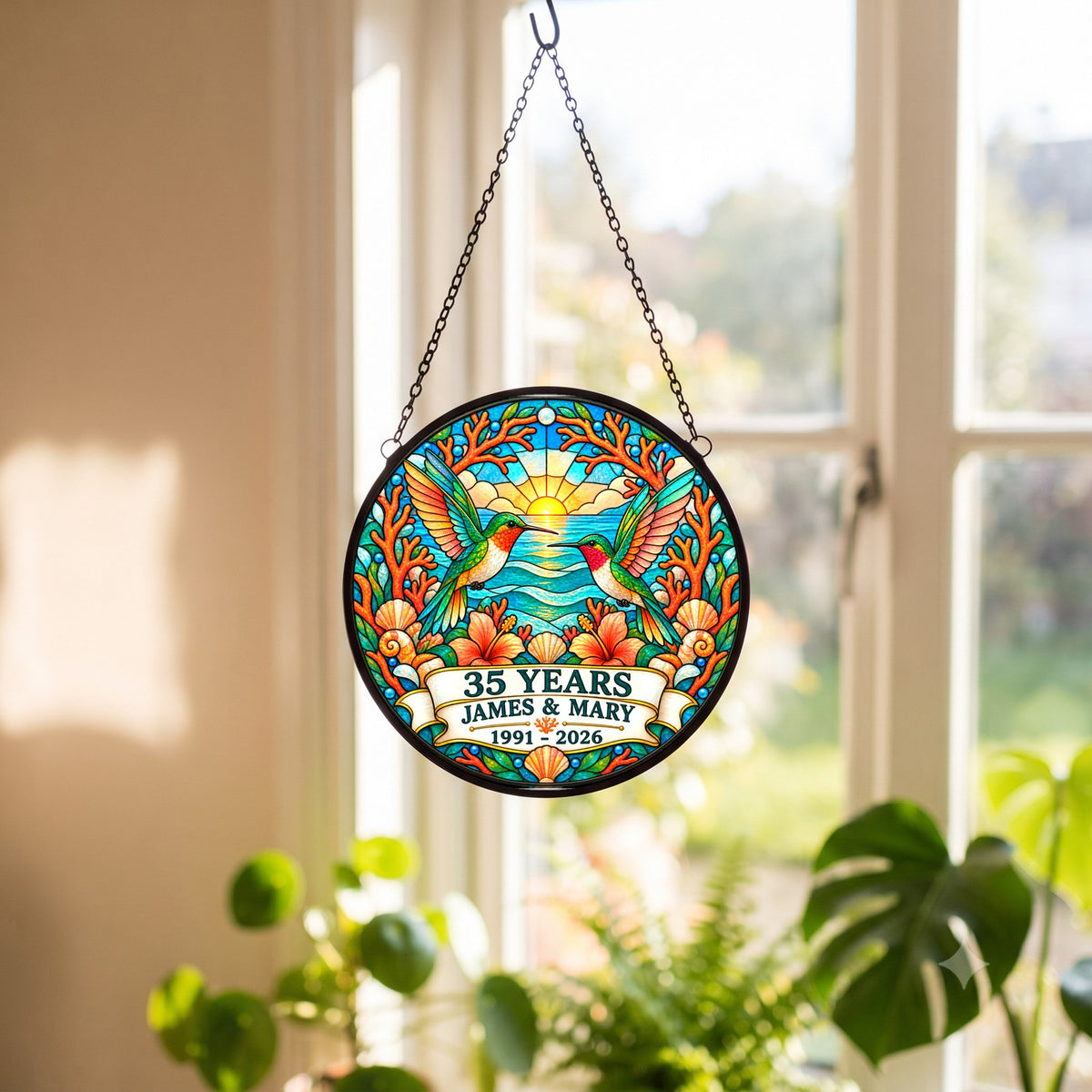 35th Anniversary Suncatcher - Personalized Gift for Couples