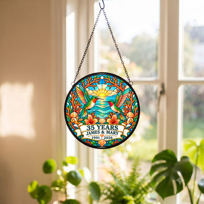 35th Anniversary Suncatcher - Personalized Gift for Couples