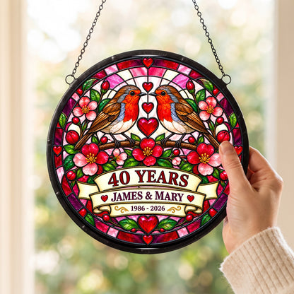 40th Anniversary Suncatcher - Personalized Gift for Couples