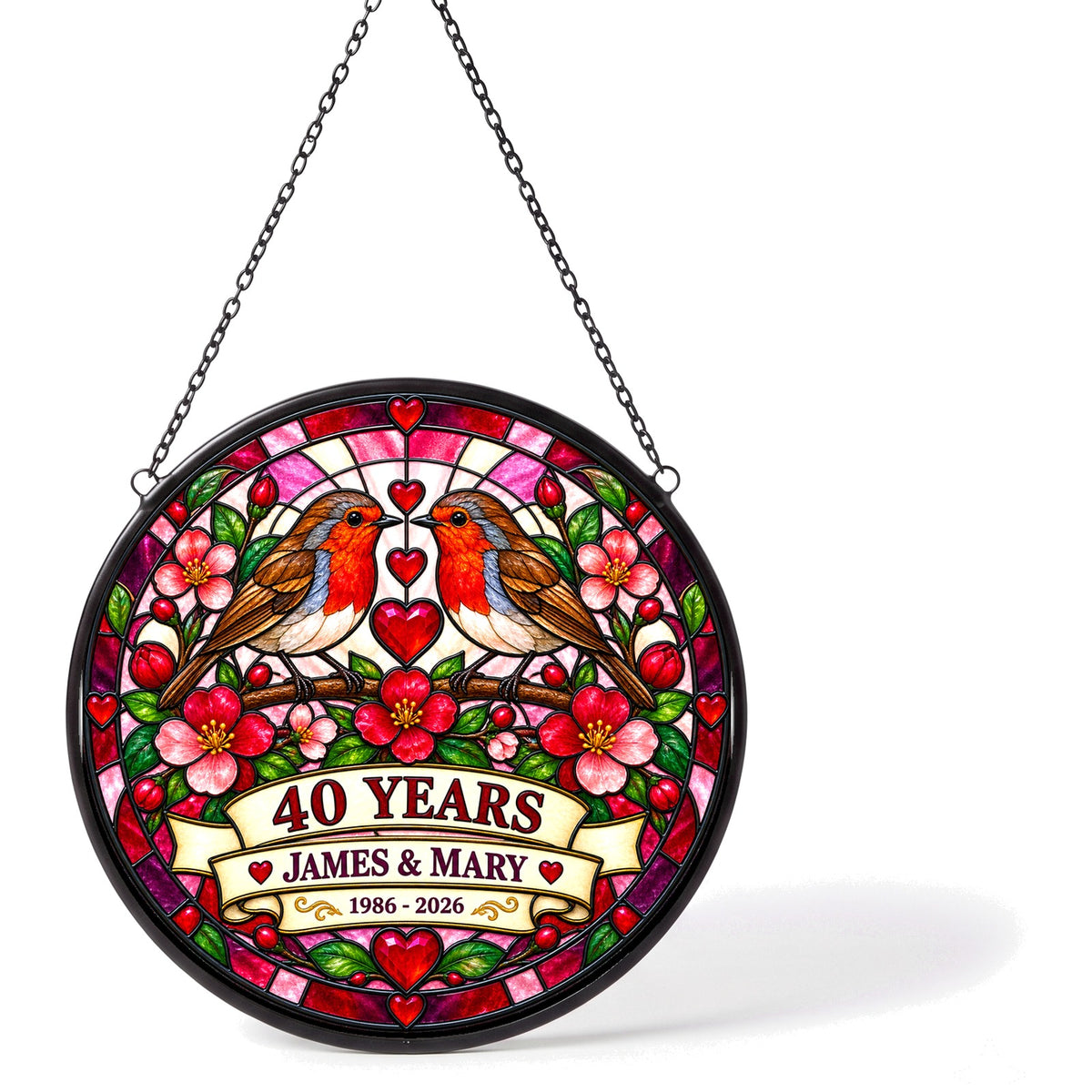 40th Anniversary Suncatcher - Personalized Gift for Couples