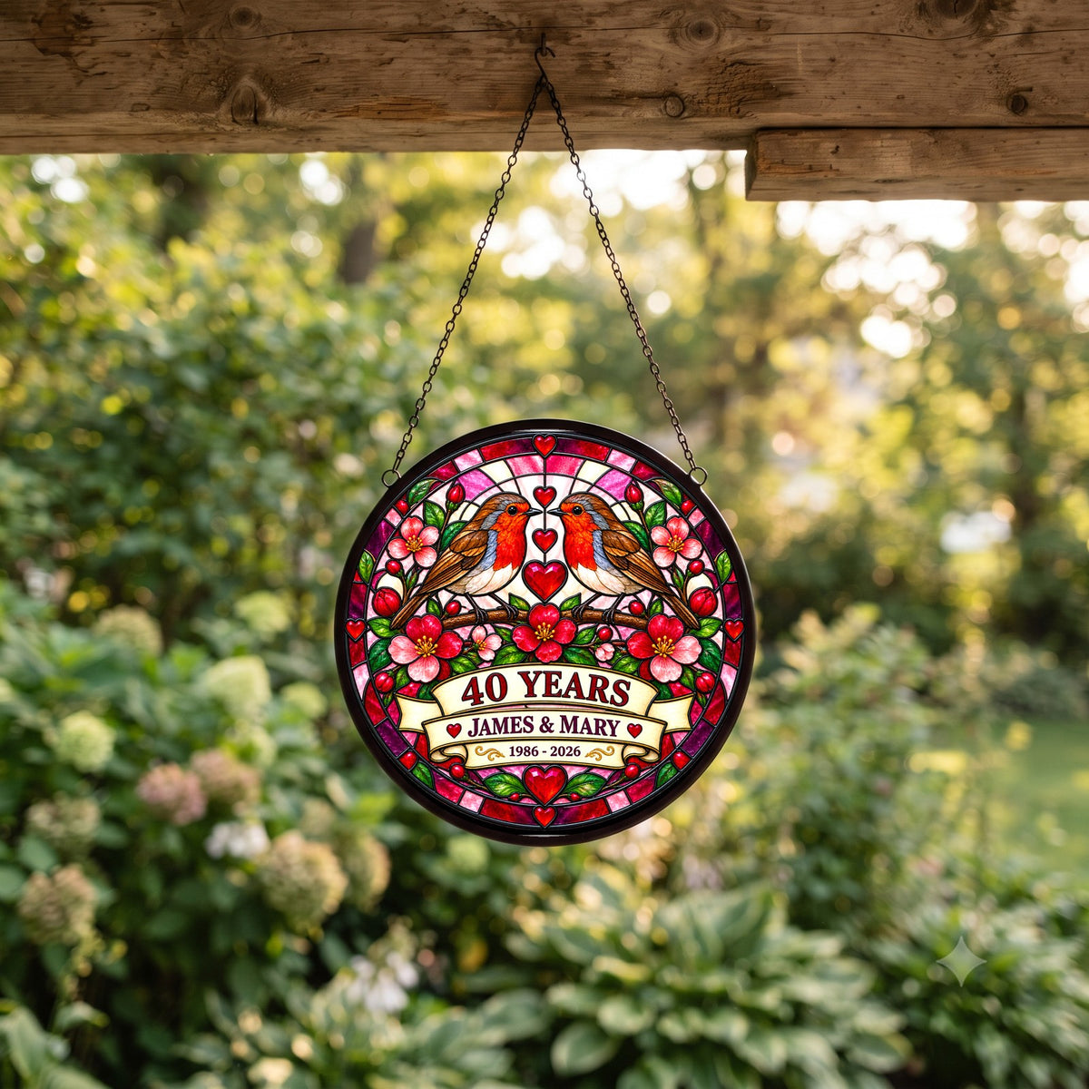 40th Anniversary Suncatcher - Personalized Gift for Couples