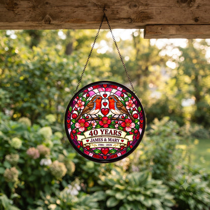 40th Anniversary Suncatcher - Personalized Gift for Couples