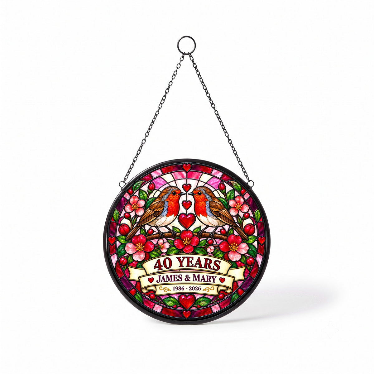 40th Anniversary Suncatcher - Personalized Gift for Couples