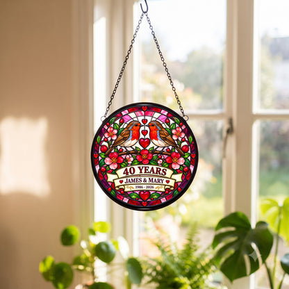 40th Anniversary Suncatcher - Personalized Gift for Couples
