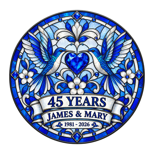 45th Anniversary Suncatcher - Personalized Gift for Couples