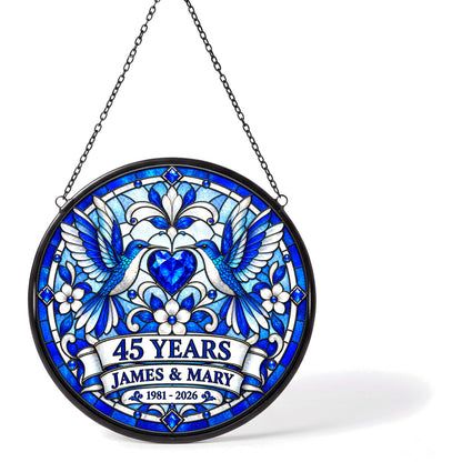 45th Anniversary Suncatcher - Personalized Gift for Couples