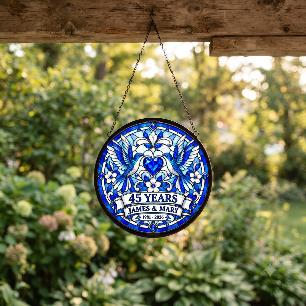 45th Anniversary Suncatcher - Personalized Gift for Couples
