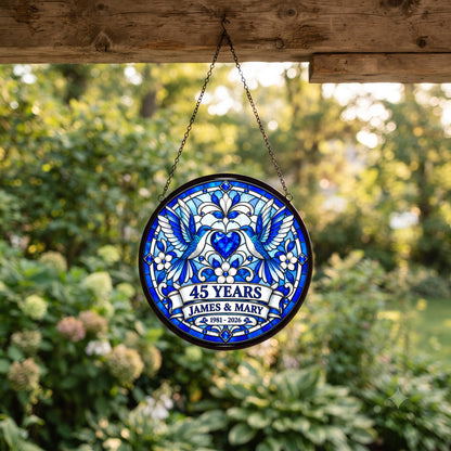 45th Anniversary Suncatcher - Personalized Gift for Couples