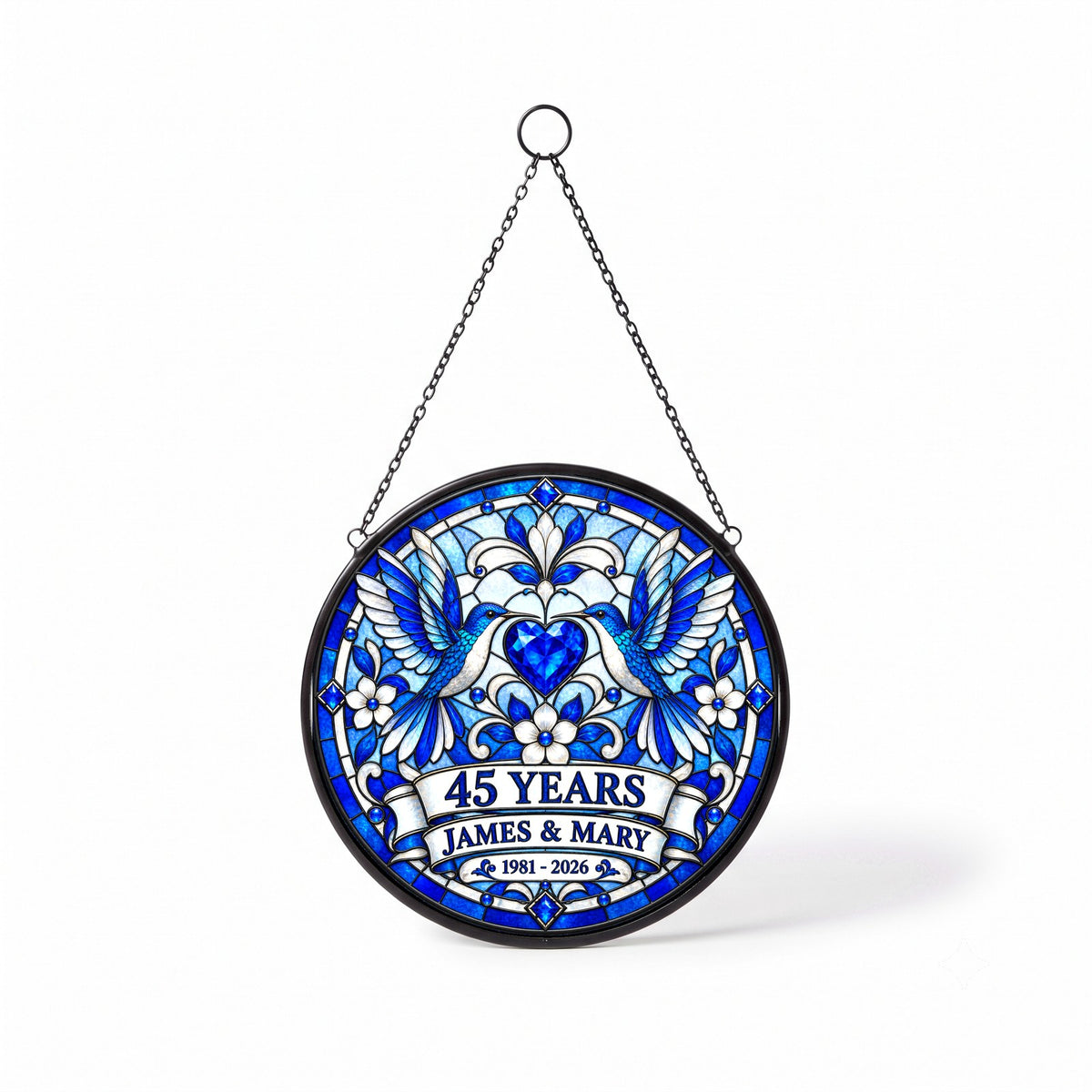 45th Anniversary Suncatcher - Personalized Gift for Couples