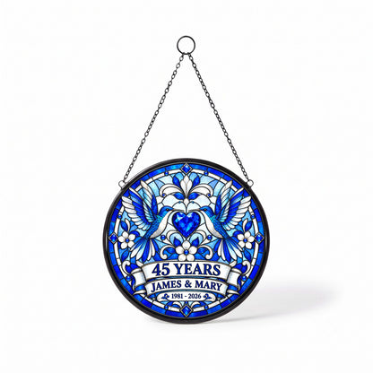 45th Anniversary Suncatcher - Personalized Gift for Couples