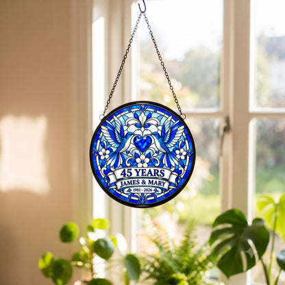 45th Anniversary Suncatcher - Personalized Gift for Couples