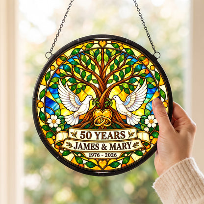 50th Anniversary Suncatcher - Personalized Gift for Couples