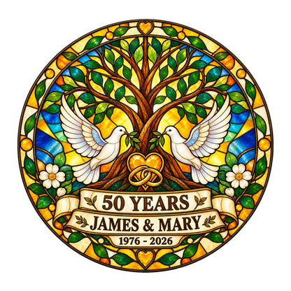 50th Anniversary Suncatcher - Personalized Gift for Couples