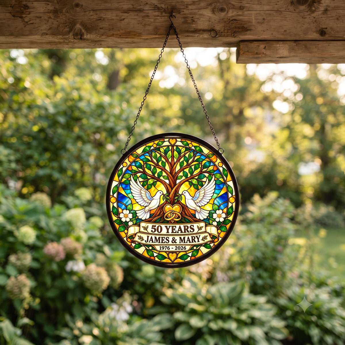 50th Anniversary Suncatcher - Personalized Gift for Couples