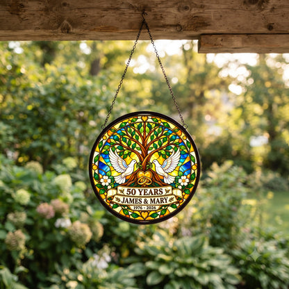 50th Anniversary Suncatcher - Personalized Gift for Couples