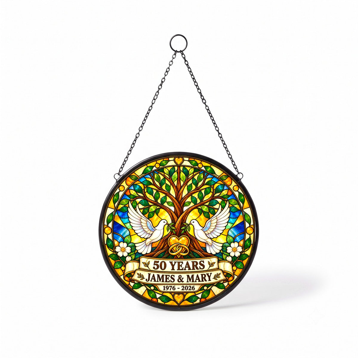 50th Anniversary Suncatcher - Personalized Gift for Couples